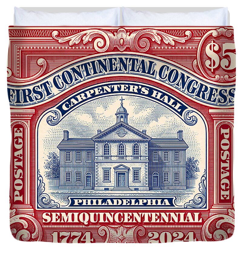 First Continental Congress $5 2 1 - Duvet Cover