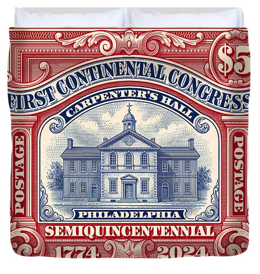 First Continental Congress $5 2 1 - Duvet Cover