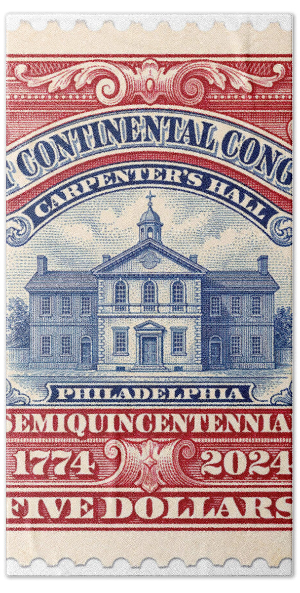 First Continental Congress $5 2 1 - Bath Towel