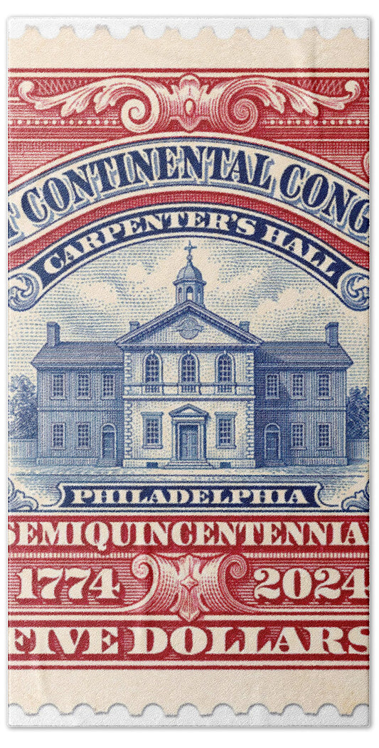 First Continental Congress $5 2 1 - Bath Towel
