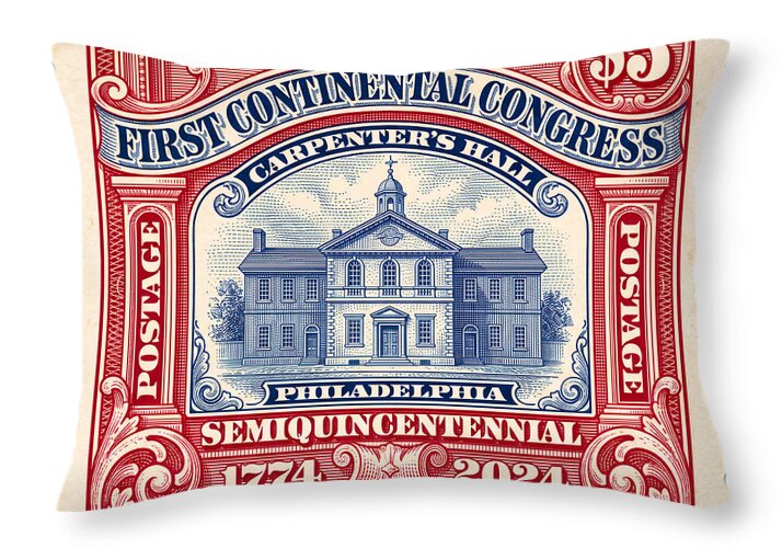 First Continental Congress $5 2 1 - Throw Pillow