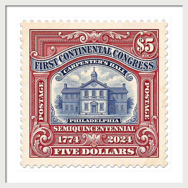 First Continental Congress $5 2 1 - Framed Print