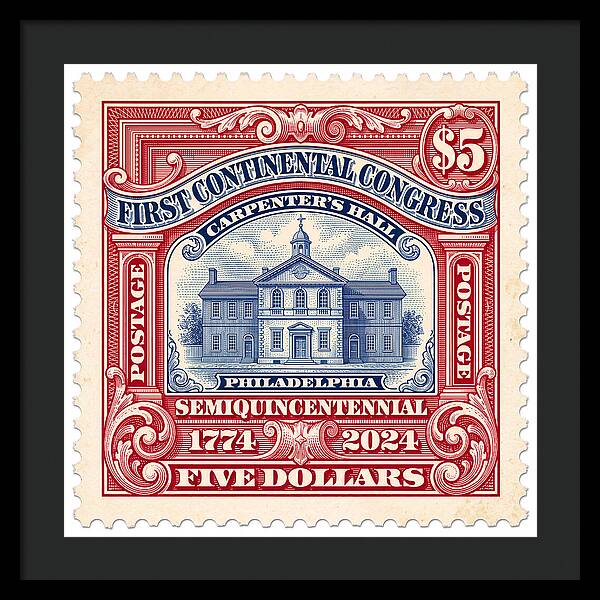 First Continental Congress $5 2 1 - Framed Print
