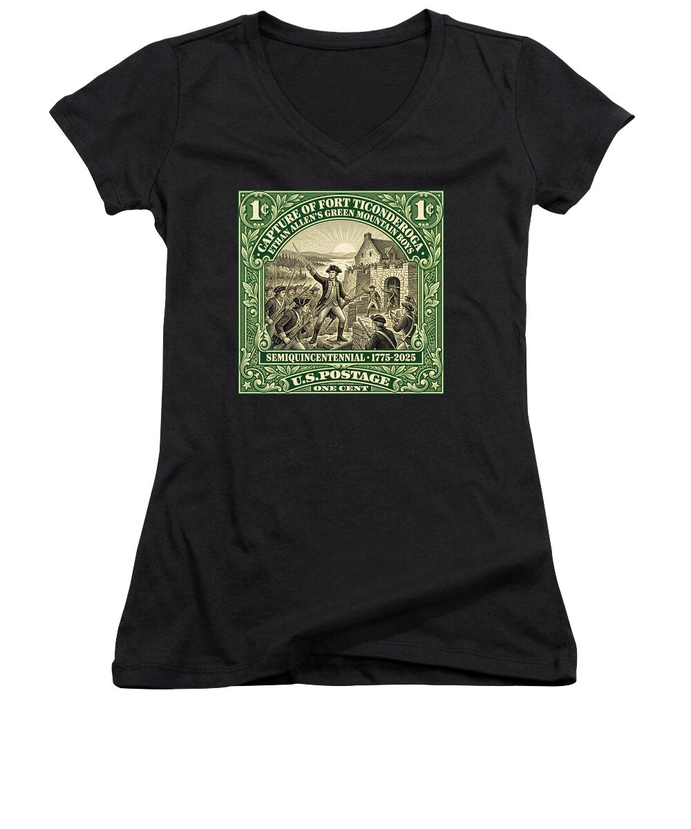 Fort Ticonderoga 1c 1 - Women's V-Neck
