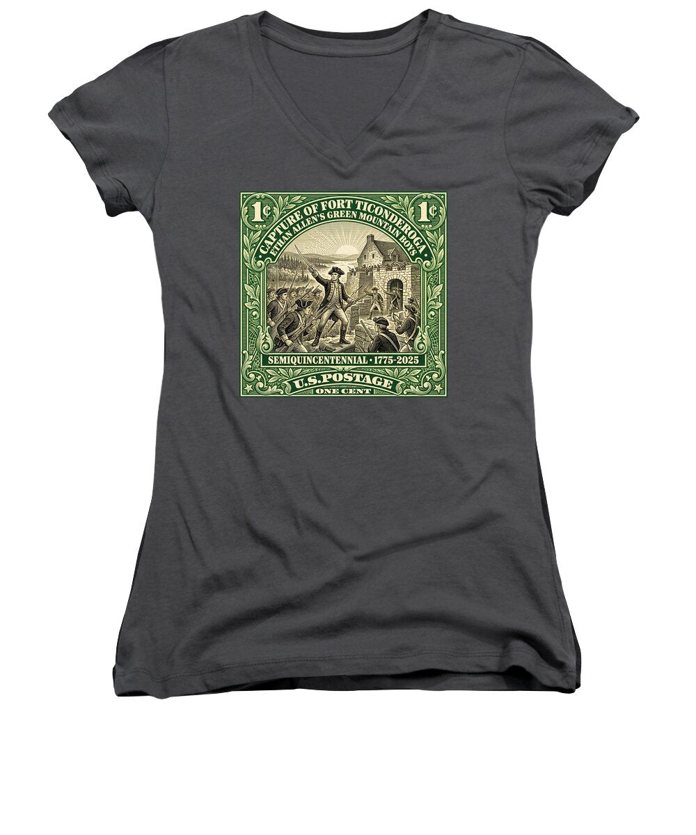 Fort Ticonderoga 1c 1 - Women's V-Neck
