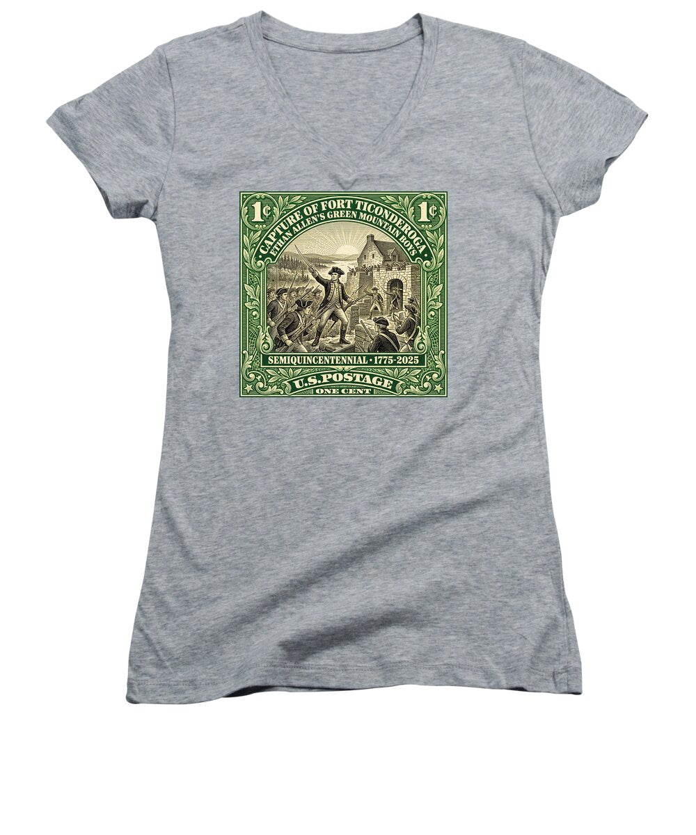Fort Ticonderoga 1c 1 - Women's V-Neck