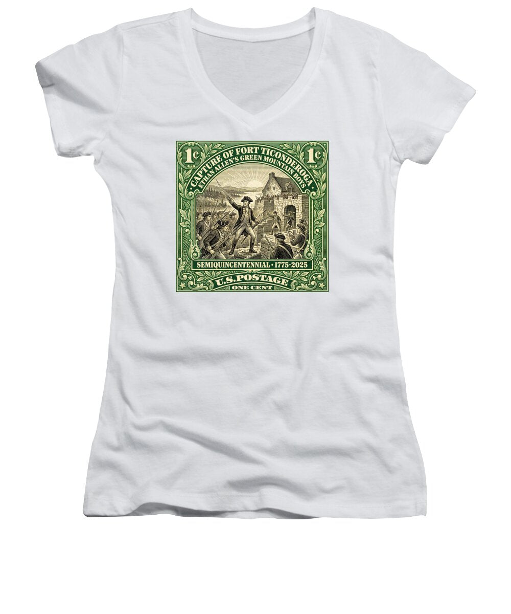 Fort Ticonderoga 1c 1 - Women's V-Neck