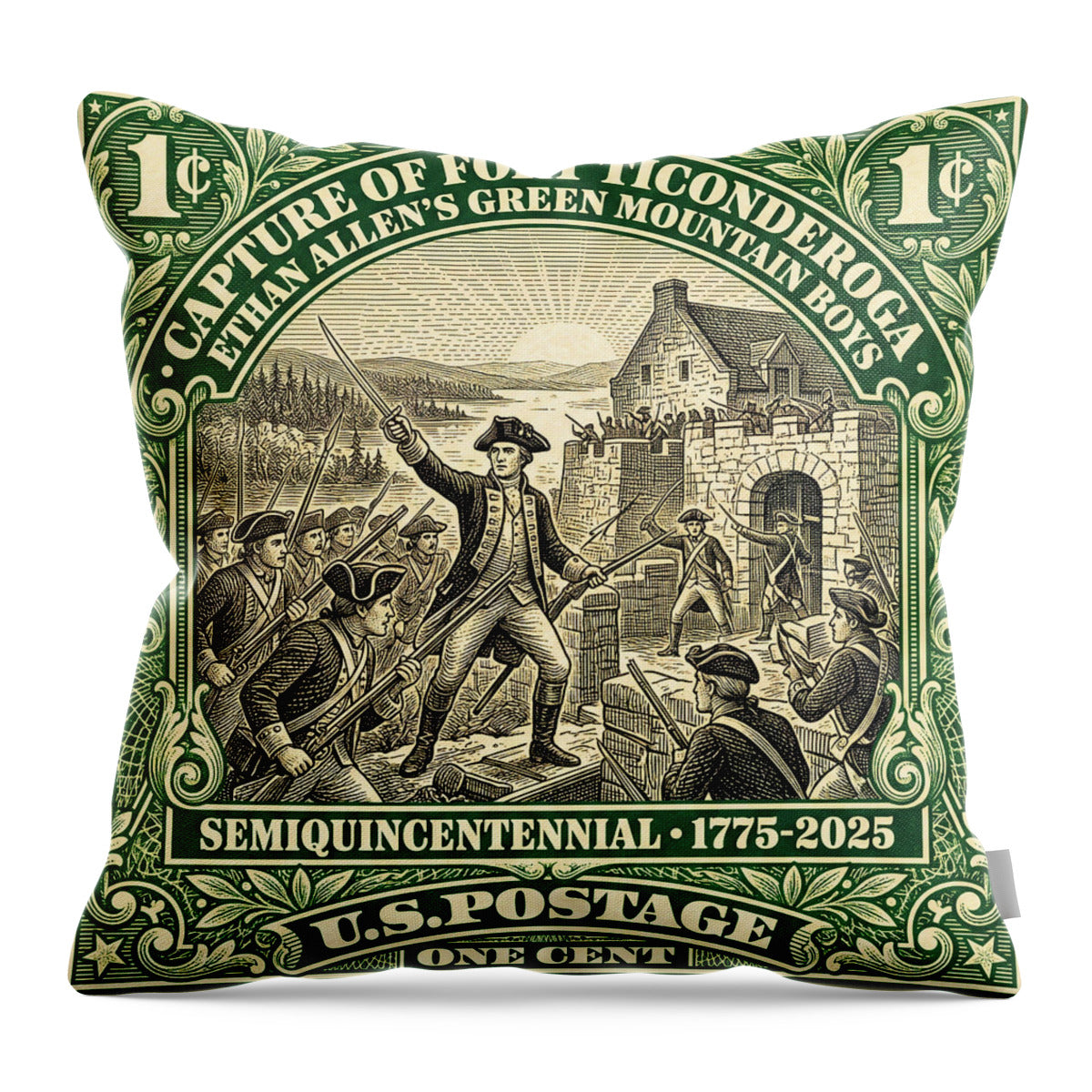 Fort Ticonderoga 1c 1 - Throw Pillow