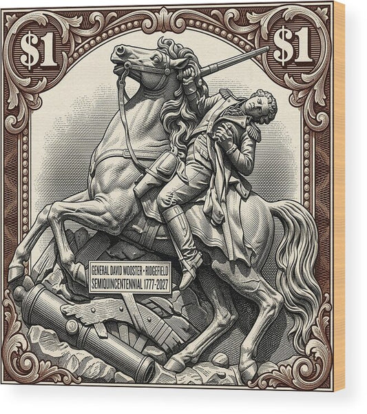 Gen. David Wooster $1 2 - Wood Print