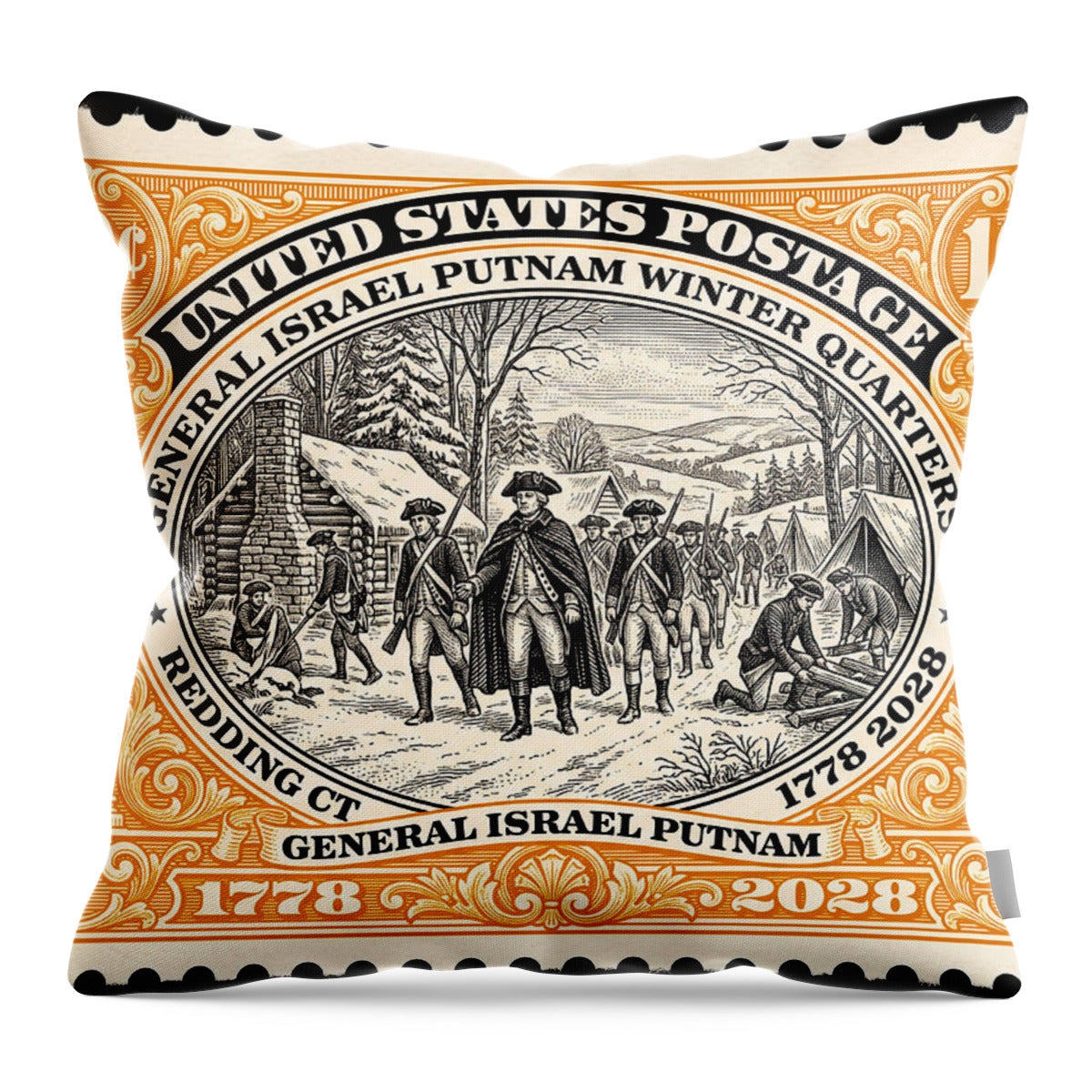 Putnam at Redding 10c 1 - Throw Pillow