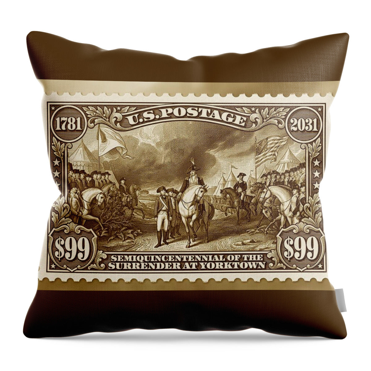 Surrender at Yorktown $99 1 - Throw Pillow