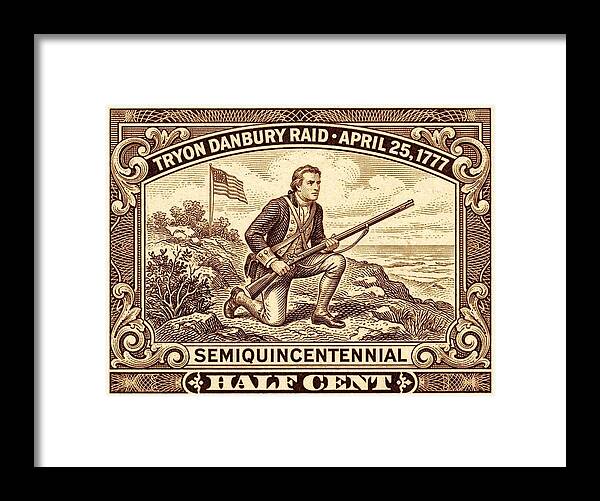 Tryon Danbury Raid 1/2c 1 - Framed Print