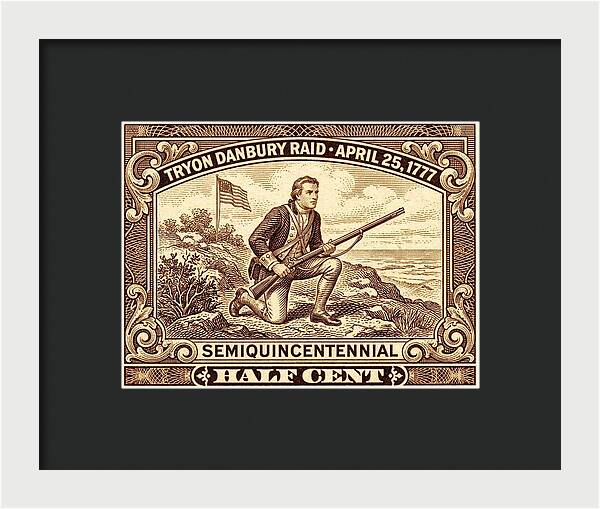 Tryon Danbury Raid 1/2c 1 - Framed Print