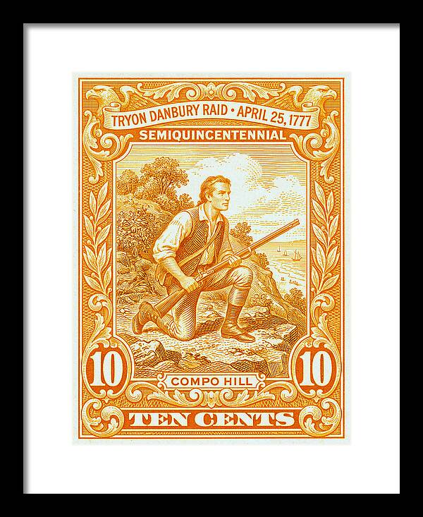 Tryon Danbury Raid 10c 1 - Framed Print