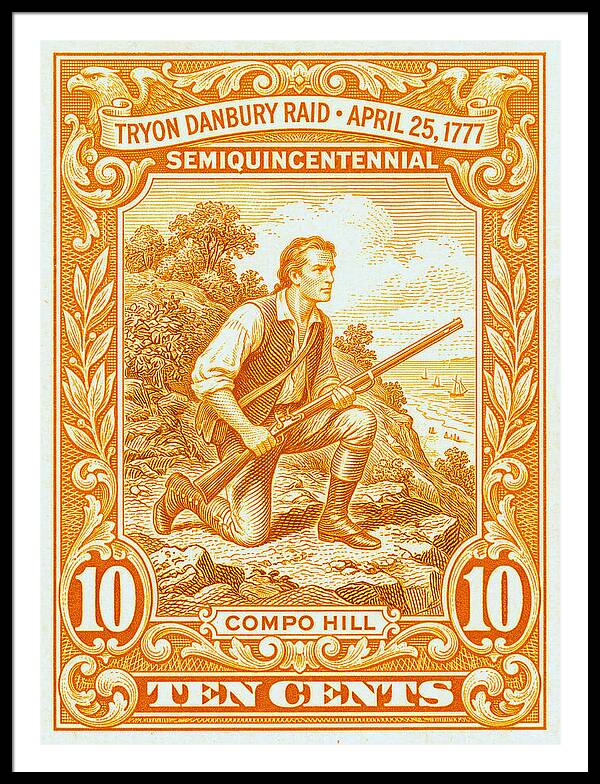 Tryon Danbury Raid 10c 1 - Framed Print