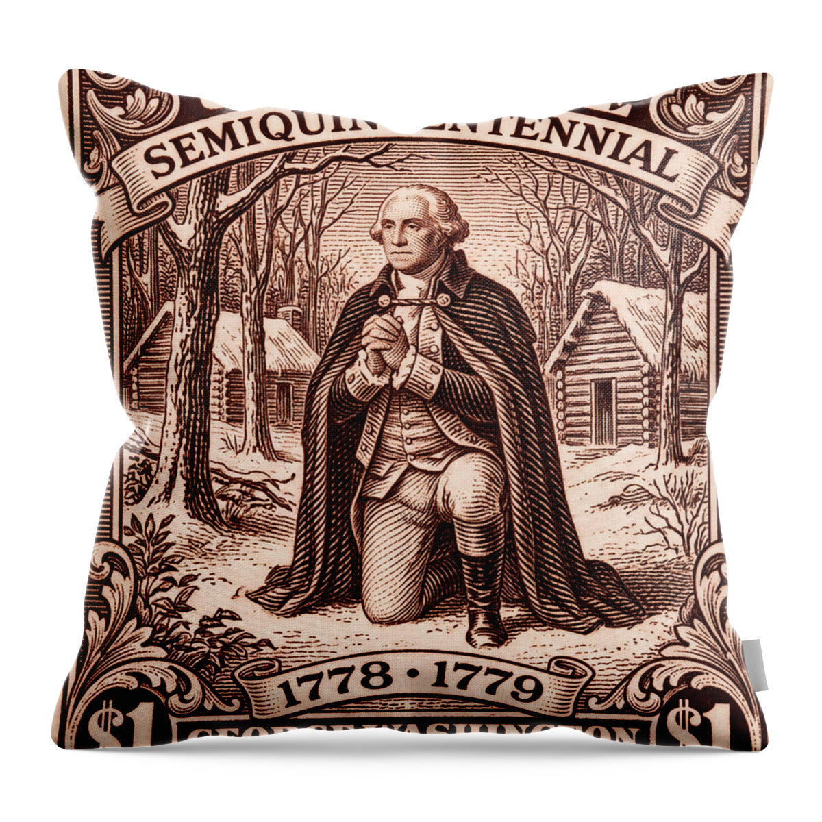 Valley Forge $1 2 - Throw Pillow
