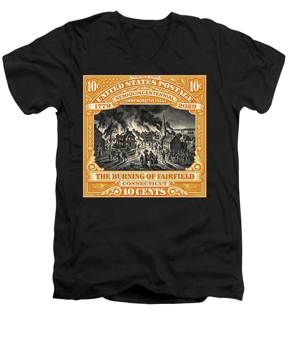 Burning of Fairfield 10c 1 - Men's V-Neck T-Shirt
