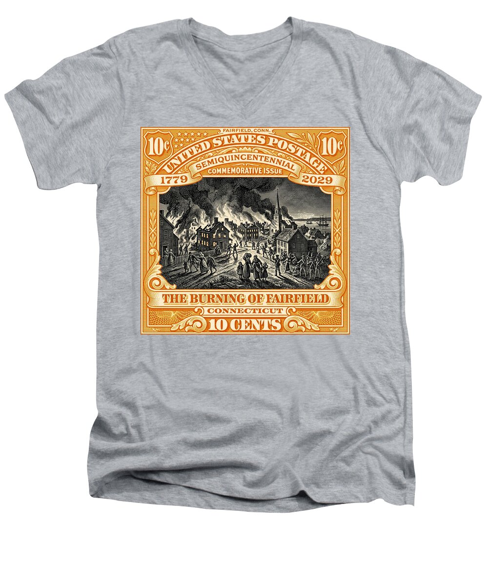 Burning of Fairfield 10c 1 - Men's V-Neck T-Shirt