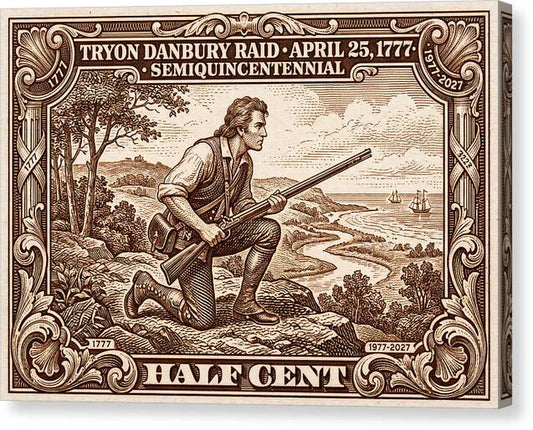 Tryon Danbury Raid 1/2c 2 - Canvas Print