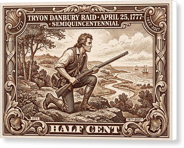 Tryon Danbury Raid 1/2c 2 - Canvas Print