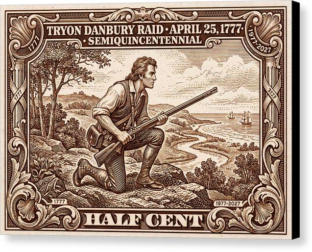 Tryon Danbury Raid 1/2c 2 - Canvas Print