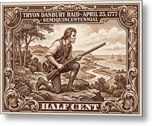 Tryon Danbury Raid 1/2c 2 - Metal Print
