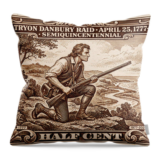 Tryon Danbury Raid 1/2c 2 - Throw Pillow