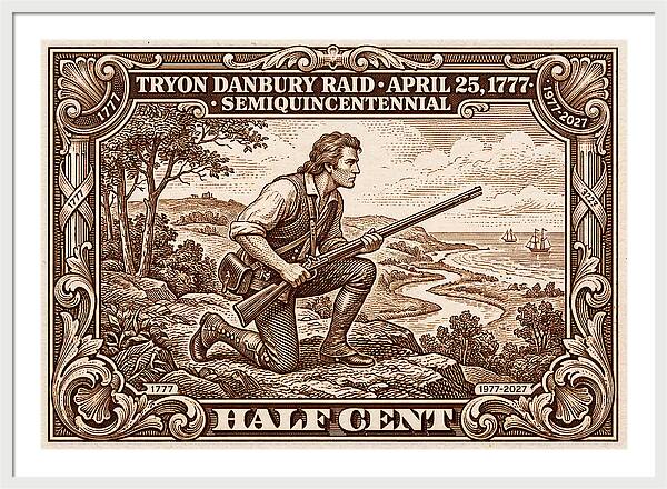 Tryon Danbury Raid 1/2c 2 - Framed Print