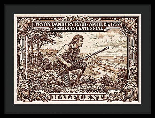 Tryon Danbury Raid 1/2c 2 - Framed Print