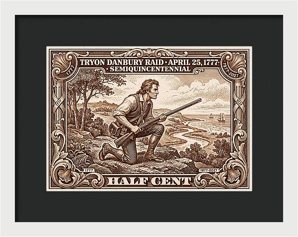 Tryon Danbury Raid 1/2c 2 - Framed Print