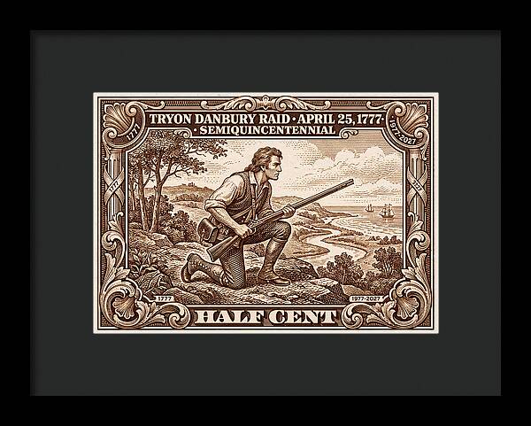 Tryon Danbury Raid 1/2c 2 - Framed Print