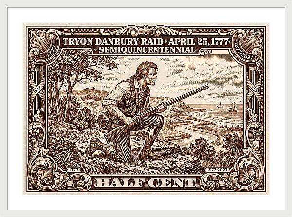 Tryon Danbury Raid 1/2c 2 - Framed Print