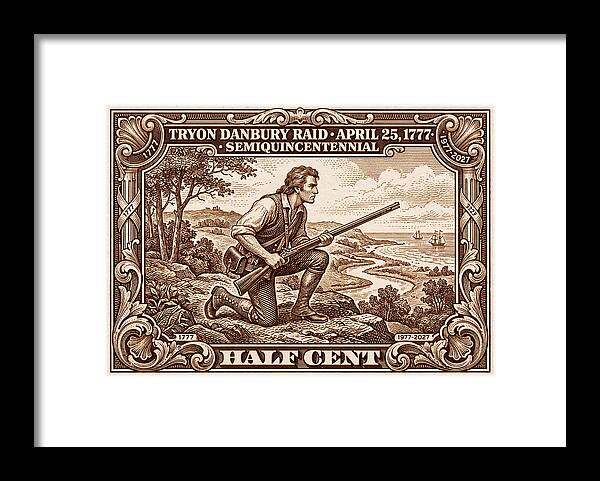 Tryon Danbury Raid 1/2c 2 - Framed Print