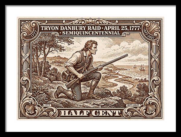 Tryon Danbury Raid 1/2c 2 - Framed Print