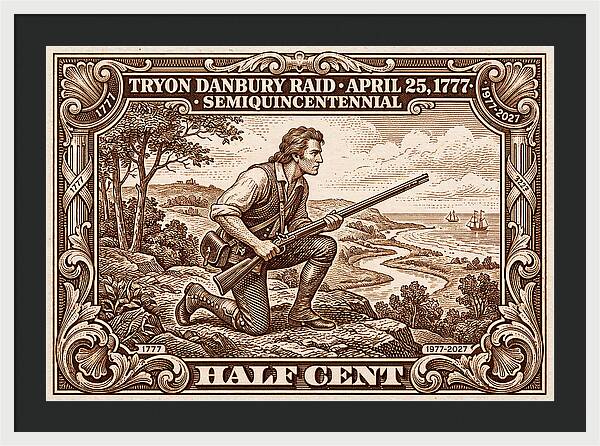Tryon Danbury Raid 1/2c 2 - Framed Print