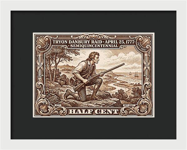 Tryon Danbury Raid 1/2c 2 - Framed Print