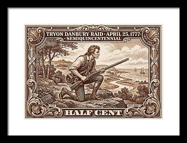 Tryon Danbury Raid 1/2c 2 - Framed Print