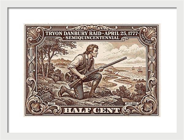 Tryon Danbury Raid 1/2c 2 - Framed Print