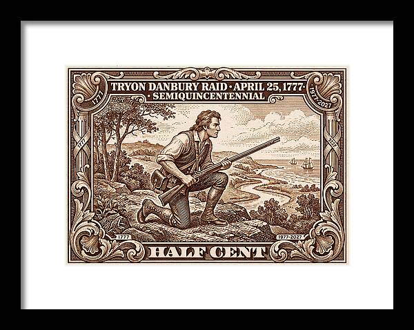 Tryon Danbury Raid 1/2c 2 - Framed Print
