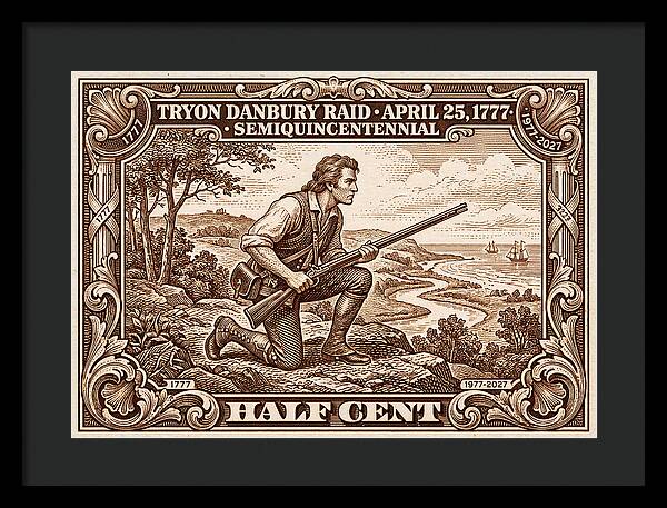 Tryon Danbury Raid 1/2c 2 - Framed Print