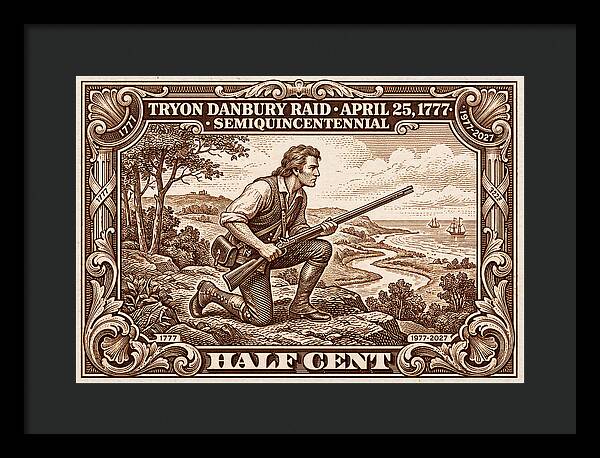 Tryon Danbury Raid 1/2c 2 - Framed Print