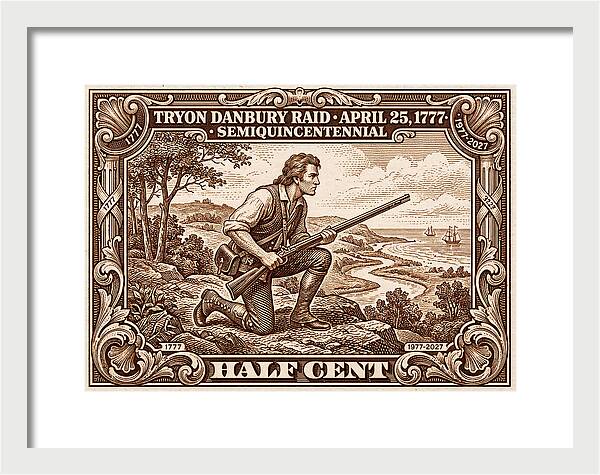 Tryon Danbury Raid 1/2c 2 - Framed Print