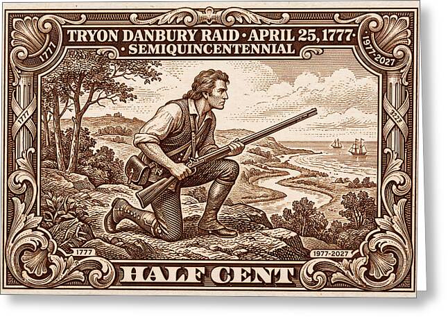 Tryon Danbury Raid 1/2c 2 - Greeting Card