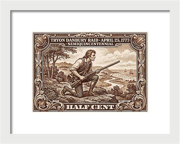 Tryon Danbury Raid 1/2c 2 - Framed Print