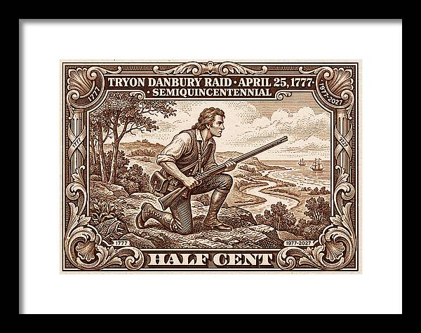 Tryon Danbury Raid 1/2c 2 - Framed Print