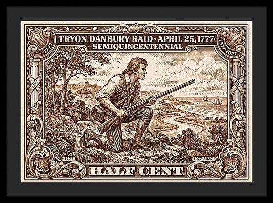 Tryon Danbury Raid 1/2c 2 - Framed Print
