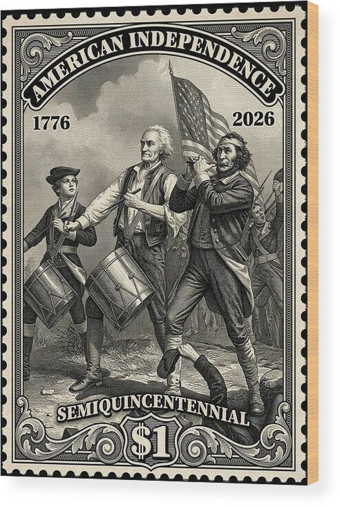 American Independence $1 - Wood Print