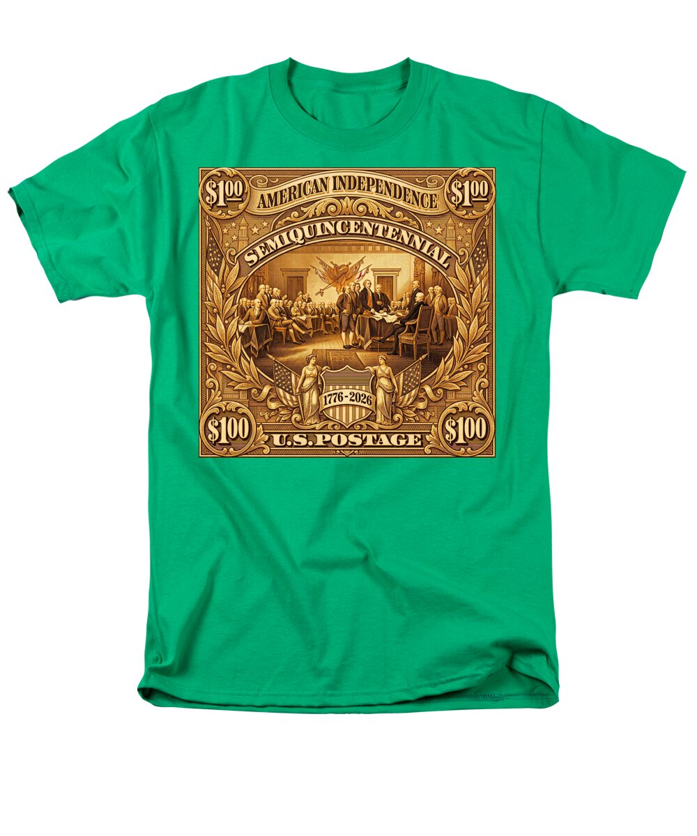 American Independence $100 II Stamp - Men's T-Shirt  (Regular Fit)
