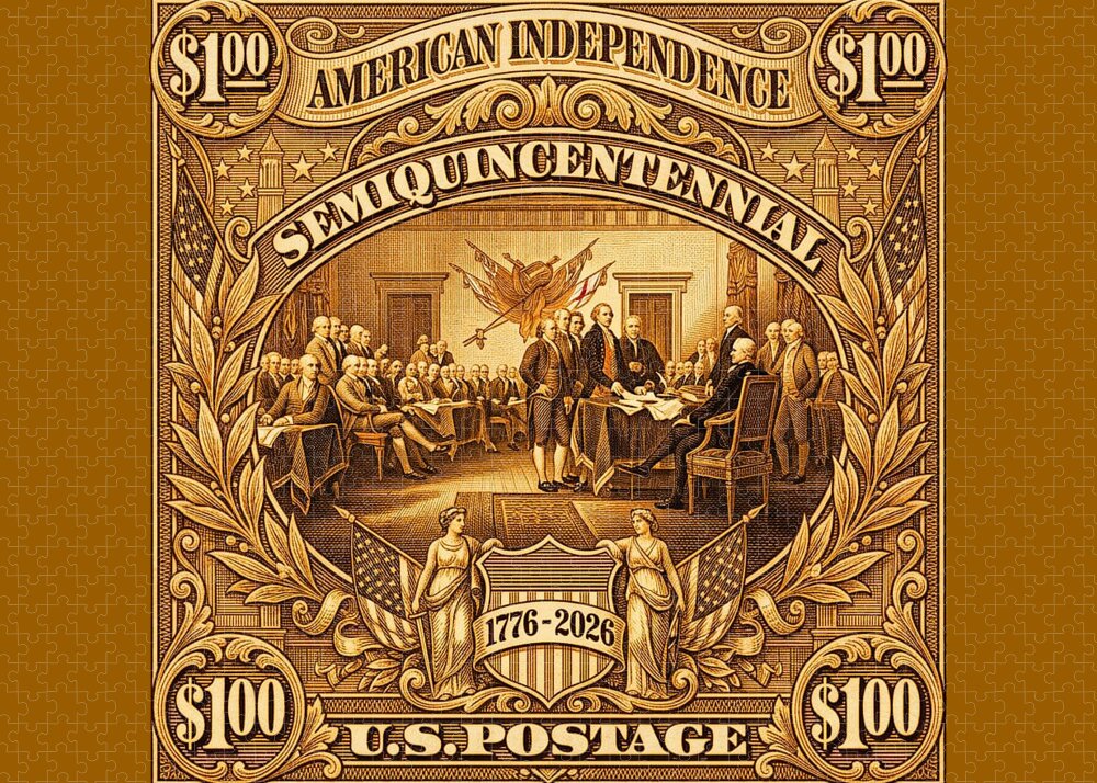 American Independence $100 II Stamp - Puzzle