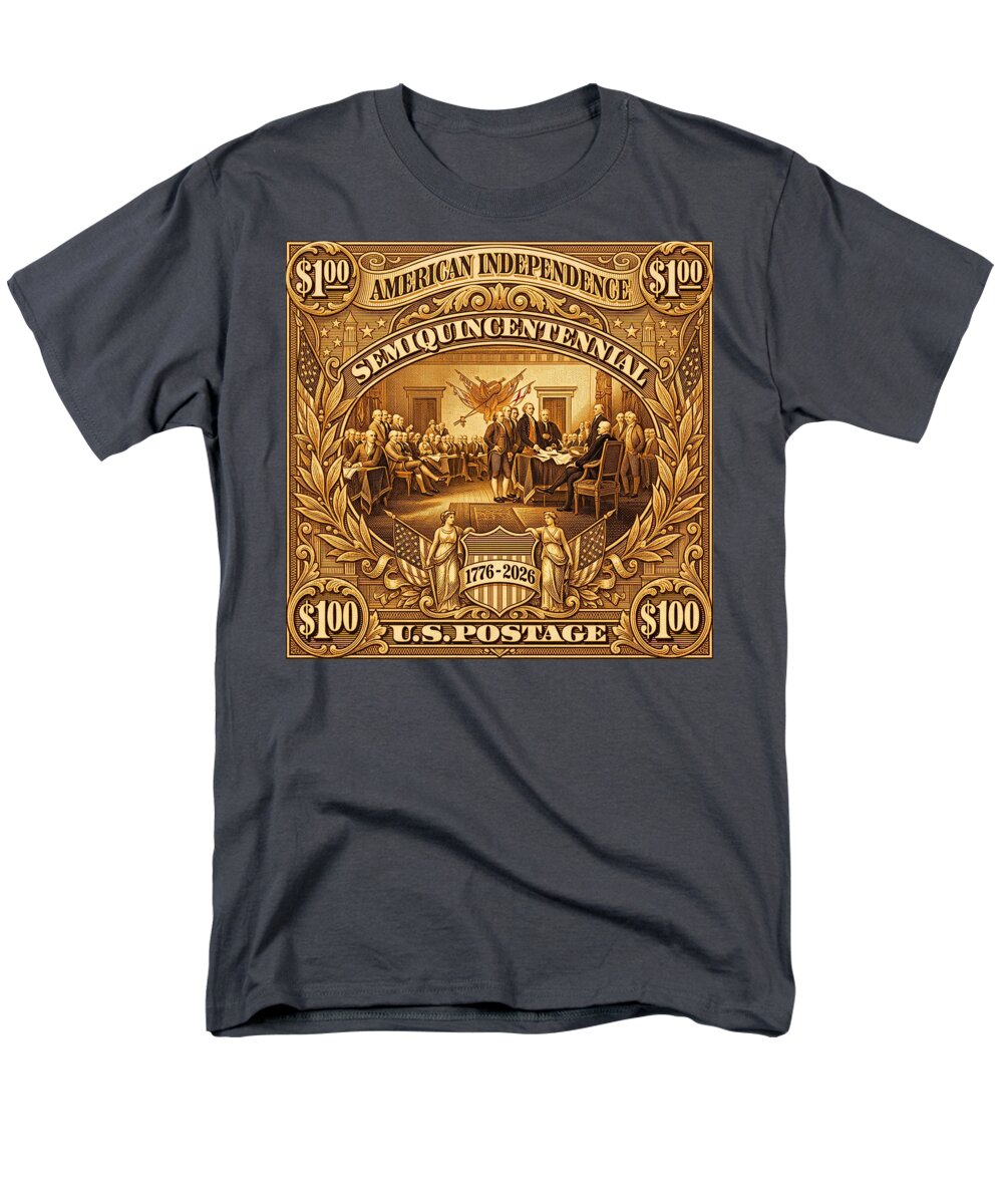 American Independence $100 II Stamp - Men's T-Shirt  (Regular Fit)